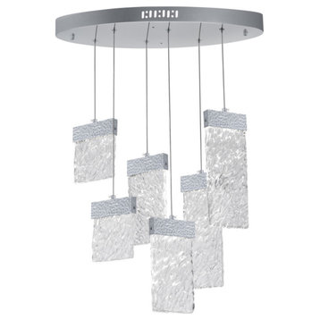 LED Chandelier With Pewter Finish
