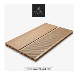 Oak colour Hyperion Composite Decking - Deck Tiles And Planks