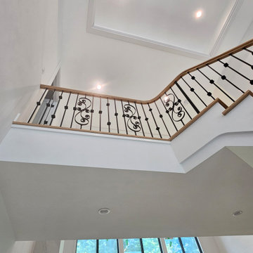 Project #120 | White Oak Staircase with Iron Balusters