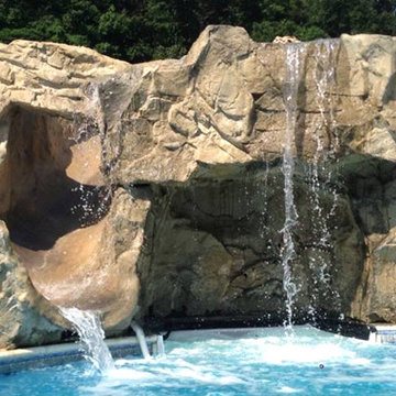 Backyard Water Features NH, Waterfalls NH, Grottoes NH. Outdoor Living Systems -