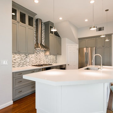 Mountain View Contemporary Gray & White Kitchen Remodel