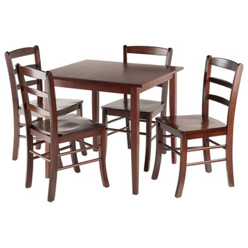 Winsome Groveland 5-Piece Solid Wood Dining Set in Antique Walnut