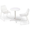 Ace 3 Piece Dining Set with Matte White Table, Matte White