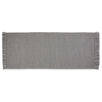 Dii Gray And Off White 2-Tone Ribbed Rug 2'6"x6'