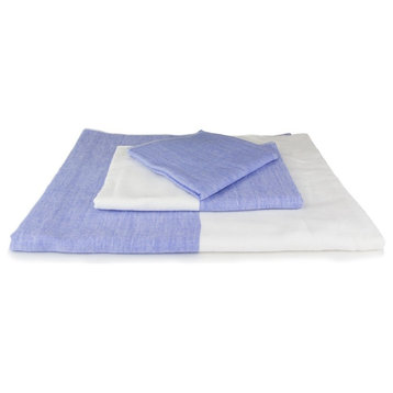 Yoshii - Two Tone Chambray, Blue and White, Bath Towel