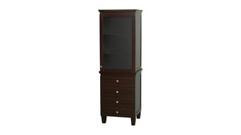 Acclaim Bathroom Linen Tower in Espresso w/ Shelved Cabinet Storage & 4 Drawers