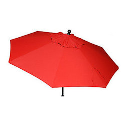 Christy Sports 9' Deluxe Push Button Tilt Aluminum Market Umbrella Red - Outdoor Umbrellas