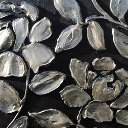 Textured metallic floral - Paintings