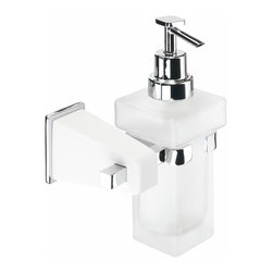 Secret Bath. Wall soap dispenser. Chrome-White.Dana collection - Soap & Lotion Dispensers