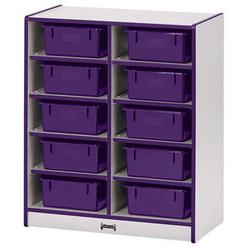 Rainbow Accents 10 Tub Mobile Storage - with Tubs - Purple