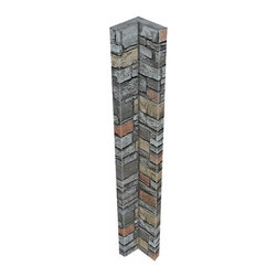 140-CT1-ALPINE DEEP STACKED STONE INSIDE CORNER - 48"H X 3&frac12;" W X 1 &frac12;"D - Wall Panels