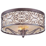 Maxim Lighting International - Mondrian 2-Light Flush Mount, Umber Bronze - Shed some light on your next family gathering with the Mondrian Flush Mount. This 2-light flush-mount fixture is beautifully finished in umber bronze with glass shades and will match almost any existing decor. Hang the Mondrian Flush Mount over your dining table for a classic look, or in your entryway to welcome guests to your home.