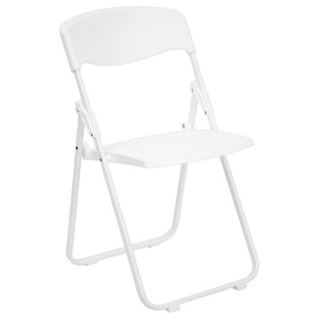 Hercules Series 880 lb. Capacity Heavy Duty Plastic Folding Chair, White