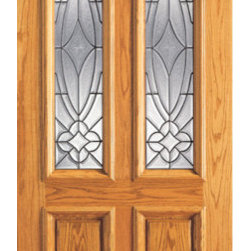 Single Door, Mahogany Twin Lite Entry, Insulated Beveled Glass - Front Doors