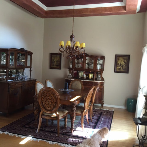 Need to accessorize dining room wall or add interest above double hutc