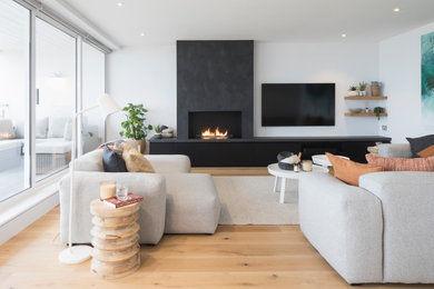 Contemporary living room in Sussex.