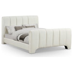 Meridian Furniture - Camila Upholstered Bed, Cream, Full, Chenille Fabric - Redefine your bedroom with the Camila cream chenille fabric full bed, enveloped in plush chenille for an irresistibly soft touch. Its deep channel tufting brings both texture and sophistication, lending a bold yet elegant vibe to the contemporary design. This bed makes a striking statement, offering the perfect balance of style and comfort to turn your sleeping space into a modern sanctuary.