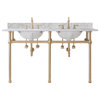 Embassy 60" Wide Double Wash Stand Only, Satin Brass