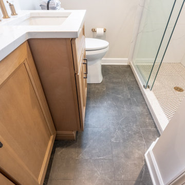 Sterlina II Asphalt Floor Tile & Vanity Cabinetry | Chicago Bathroom Remodel