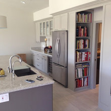 book case in kitchen