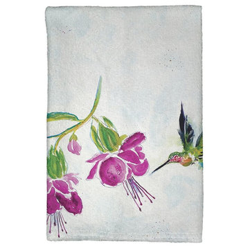 Purple Hummingbird Kitchen Towel - Two Sets of Two (4 Total)