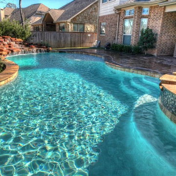 Rock Waterfall Pool 1 with spa