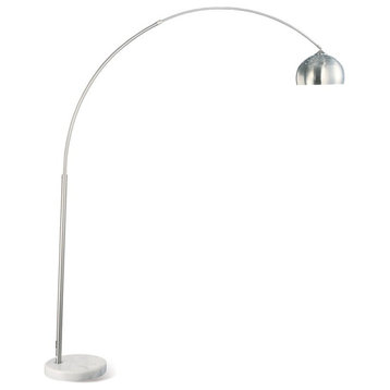 Bowery Hill Contemporary Arched Floor Lamp in Chrome