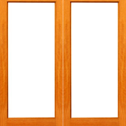 Red Oak-1-lite Interior Red Oak Wood IG Glass Double Door - Interior Doors