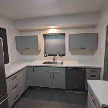 Modern Kitchen Remodel Done in a Haze SuperMatte Slim Shaker Door