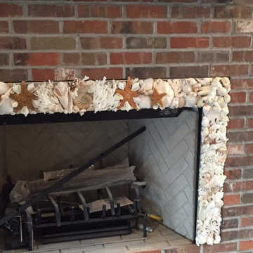 Shell Encrusted Fireplace Surround - Mantoloking, NJ
