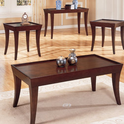 3216B-31 3PCS ZEN MODERN ESPRESSO WOOD COFFEE TABLE SET TRAY TOP - Coffee Table Sets