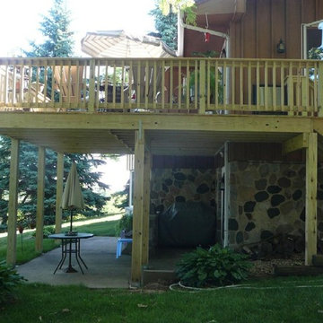 Second Story Deck with Stairs to Backyard