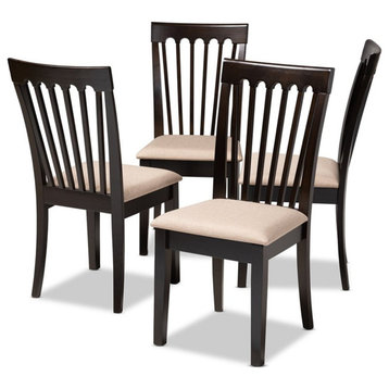 Bowery Hill 18.5'' Mid-Century Wood Dining Chair in Espresso Brown (Set of 4)