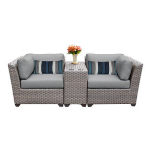 Florence 3 Piece Outdoor Wicker Patio Furniture Set 03a Tropical Outdoor Lounge Sets By Design Furnishings