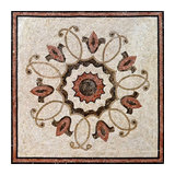 Sienna Floral Mosaic Art Square, Hester, 31"x31"