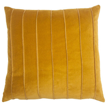 Cannes Yellow Velvet Band 26x26 Pillow