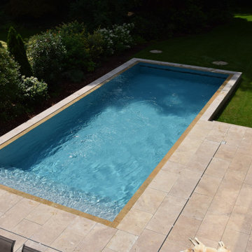NIVEKO Polystone Überlaufbecken Advance 10,00 x 4,00 x 1,50 m in grau mit Naturs