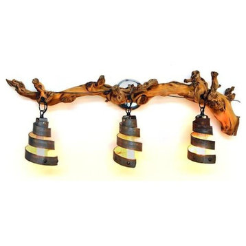 Grapevine and Wine Barrel Ring Vanity Light - Arneis - made from CA wine barrels