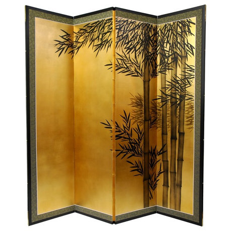 5 1/2' Tall Gold Leaf Bamboo Room Divider