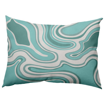 14" x 20" Agate Decorative Indoor Pillow, Wave Top Blue