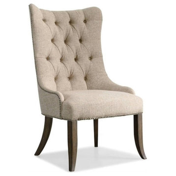 Hooker Furniture Rhapsody Tufted Dining Chair in Rustic Walnut