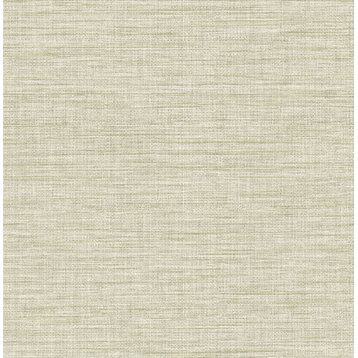 4014-26463 Exhale Light Yellow Texture Faux Grasscloth Non Woven Wallpaper