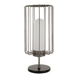 Nova - Nova Watson Antique Nickel Modern Cage Table Lamp - Table Lamps