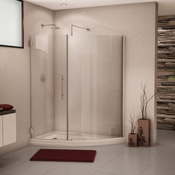 Fleurco Platinum Solara 66" x 39" Curved Glass Door and Panel- Wall Mount Hinges - Bath Products