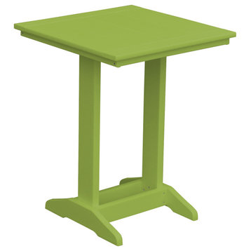 Poly Lumber Balcony Side Table, Tropical Lime, Square