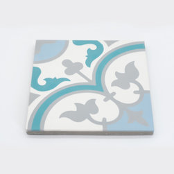 Moroccan Mosaic and Tile House - Casa Handmade Cement Tile, Multi-Color, Sample - Tile