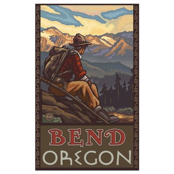 Paul A. Lanquist Bend Oregon Mountain Hiker Man Art Print, 30"x45"