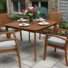 5-Piece Eucalyptus Dining Set with Deluxe Danish Stacking Chairs