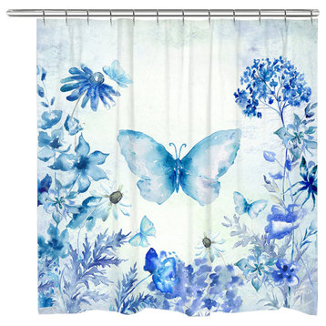 Botanical Butterfly, Shower Curtain