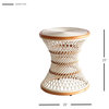 New Pacific Direct Kirby 20" Modern Round Rattan Stool in White